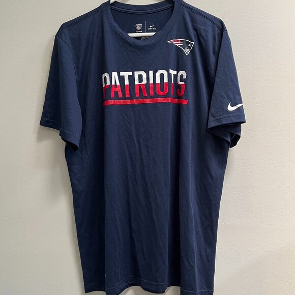 Nike Training Dri Fit New England Patriots NFL Short Sleeve Navy Size XL - Picture 1 of 5